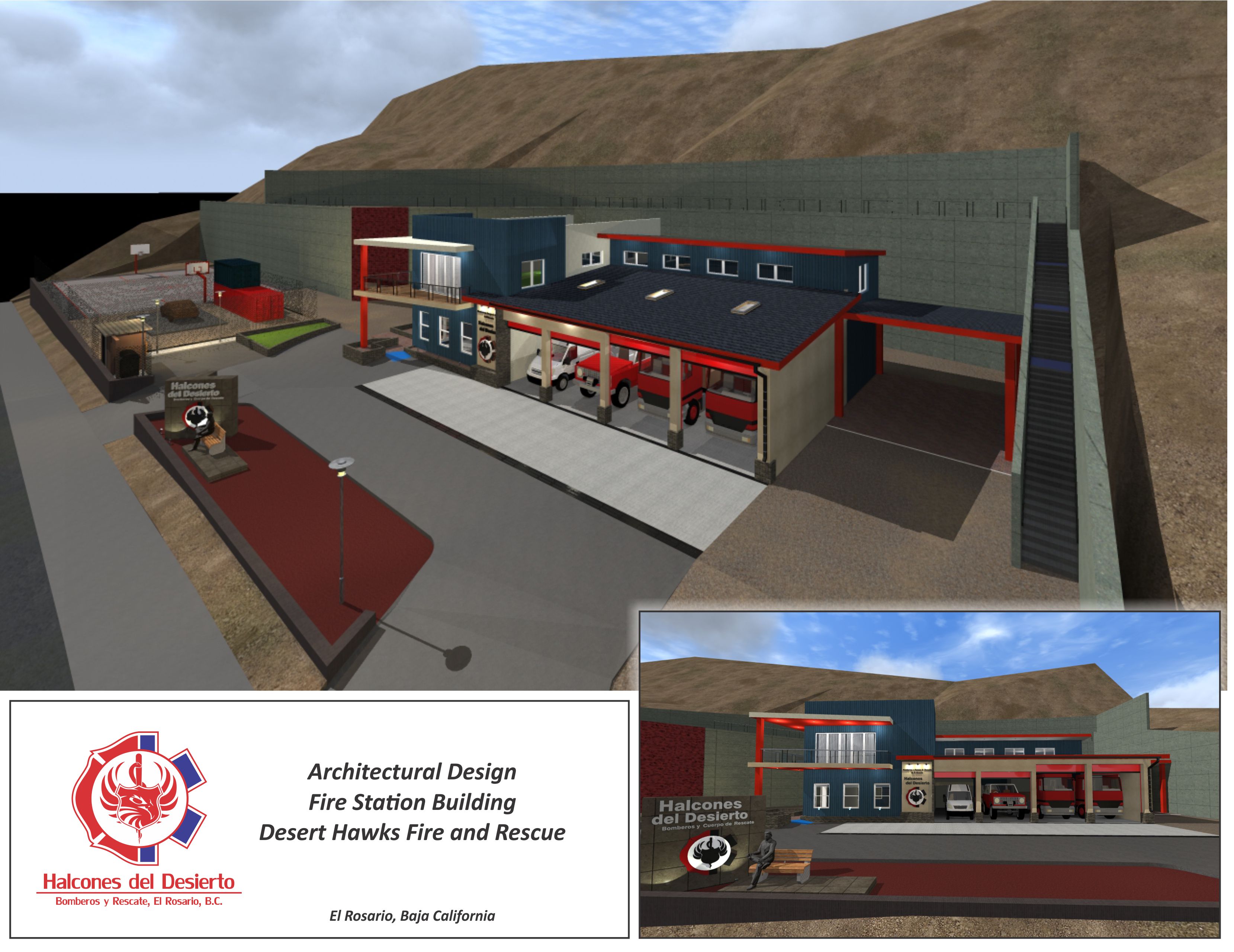 Fire Station Architectural Projection
